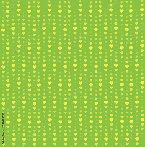Green and Yellow heart pattern for valentines day