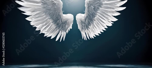 Majestic angel wings unfold and soar in dramatic dreamlike sequence