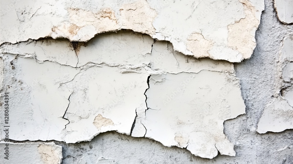 Obraz premium Peeling Paint Texture, Cracked Wall Background, Vintage Aesthetic, Weathered Surface, Rustic Charm, Decay Close Up