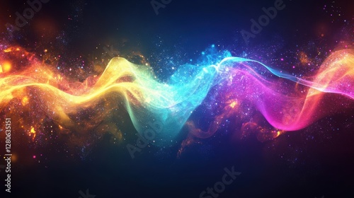 Vibrant holographic waves of light showcase a dynamic display of color and movement in a high-quality visual experience
