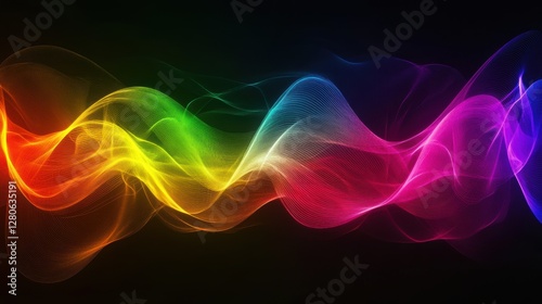 Vibrant holographic waves of light showcase a dynamic display of color and movement in a high-quality visual experience