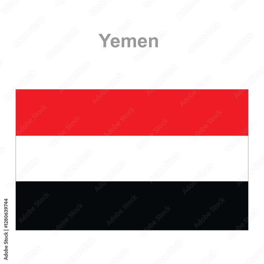Yemen flag. Vector illustration of the national flag Yemen flag. Vector illustration of the national flag