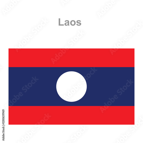 Laos flag. Vector illustration of the national flag