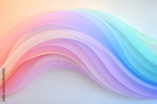 Ghostly arcs in subtle transitions of periwinkle and pastel cream, arranged to form a circular photo