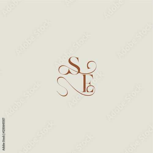 monogram wedding style logo concept initial with thin line SE contemporary modern curvy letter