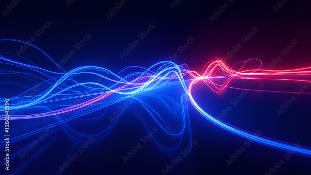 Vibrant Energy Waves in Blue and Red with Dynamic Motion Vibrant Energy Waves in Blue and Red with Dynamic Motion