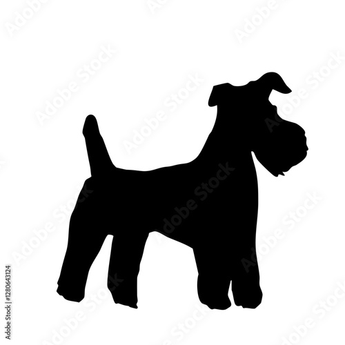 テリア　シュナウザー　犬モノクロシルエットイラスト