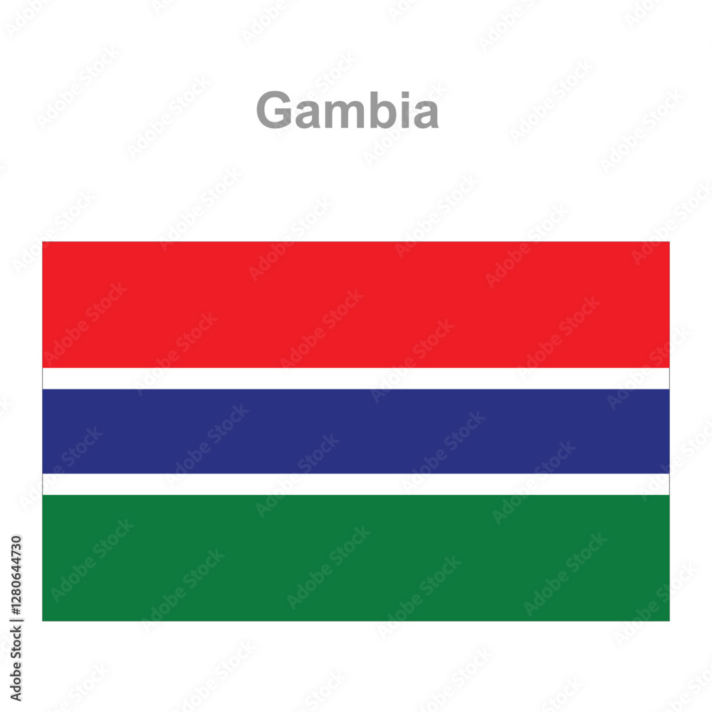 Fototapeta premium Gambia flag. Vector illustration of the national flag