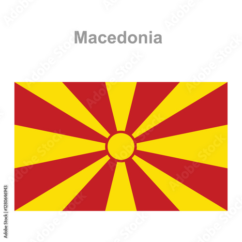 Macedonia flag. Vector illustration of the national flag
