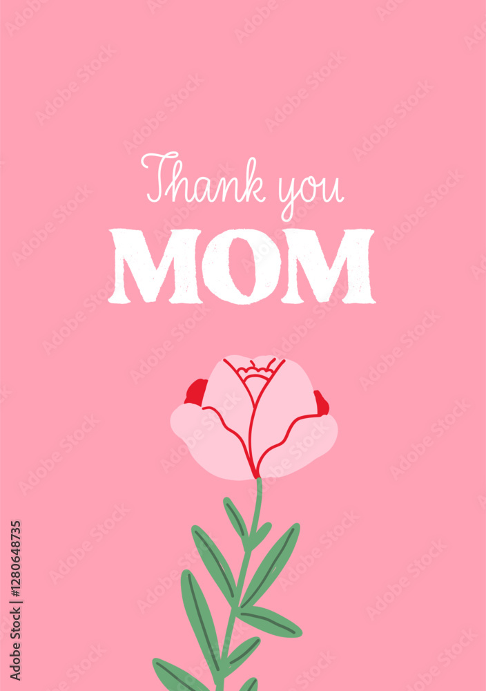 Happy Mother's Day. Colourful Floral Mother’s Day Card. Postcards with Peony on Pink Background. Happy Mother's Day. Colourful Floral Mother’s Day Card. Postcards with Peony on Pink Background.