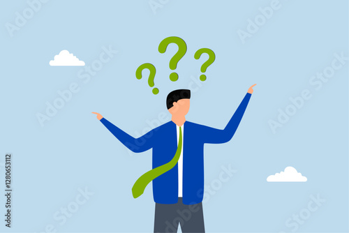 Indecisive manager cannot make decision, indecisive businessman deciding way to go.