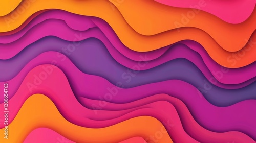 Wallpaper Mural Vibrant Abstract Paper Cut Waves: A Symphony of Colors Torontodigital.ca