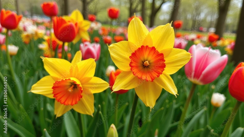 Fototapeta premium Field of Tulips in Spring