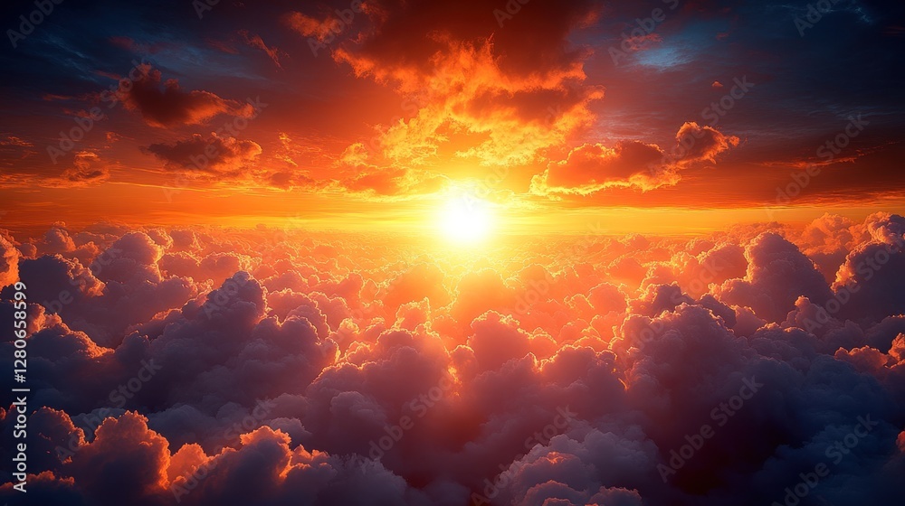 Fototapeta premium Epic sunset over cloudscape