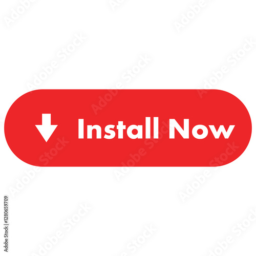 "Install Now Button - Isolated Vector Icon on White Background"