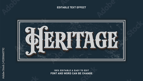 Editable vintage heritage text effect