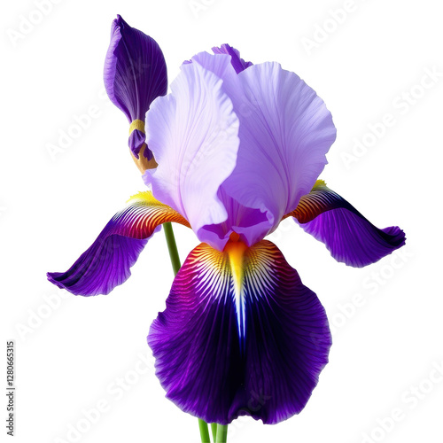 Elegant Purple Iris Flower in Full Bloom with Delicate Petals
