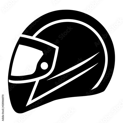 Minimalist Helmet Silhouette Vector Clean & Professional.
