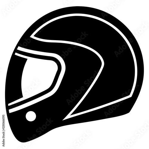 Minimalist Helmet Silhouette Vector Clean & Professional.