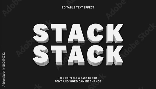 Editable stack text effect
