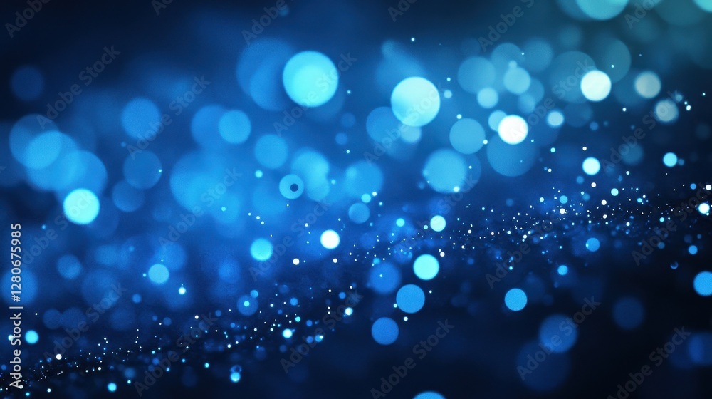 A mesmerizing abstract background featuring bright blue bokeh lights in various sizes and shades. A mesmerizing abstract background featuring bright blue bokeh lights in various sizes and shades.