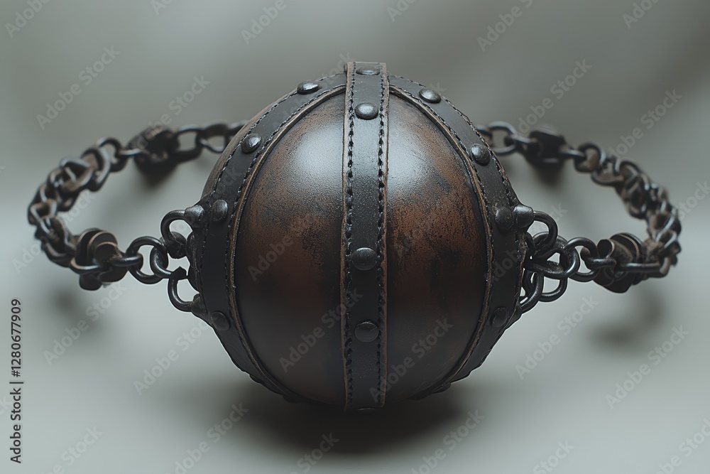 Medieval Leather Metal Ball Chain