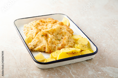 Veal schnitzel with potato salad