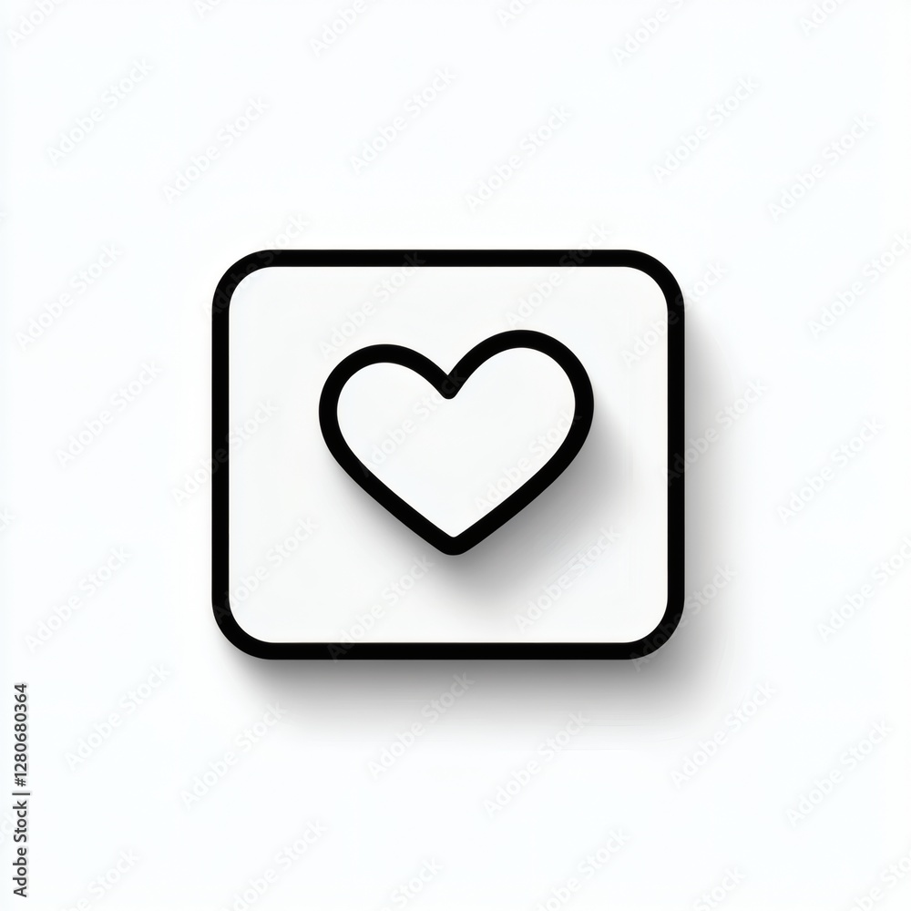 Heart symbol on a minimalist background representing affection and love in digital communications Heart symbol on a minimalist background representing affection and love in digital communications