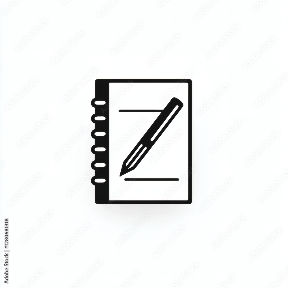 Blank notebook with pencil ready for notes and ideas during a creative brainstorming session Blank notebook with pencil ready for notes and ideas during a creative brainstorming session