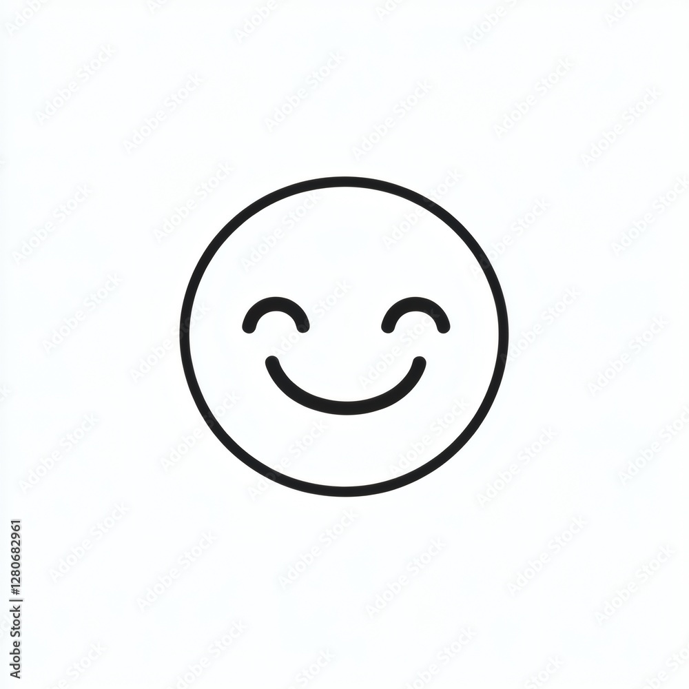 Simple smiling face icon conveying happiness and joy in a minimalist design Simple smiling face icon conveying happiness and joy in a minimalist design