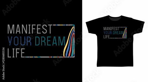 Manifest your dream typography hand drawn, vector ready for print on t-shirt and other uses.