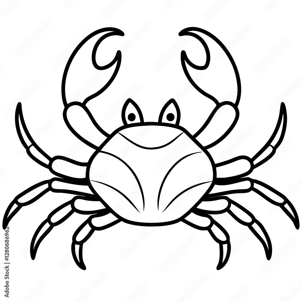 Abstract One-Line Crab Vector Art Abstract One-Line Crab Vector Art