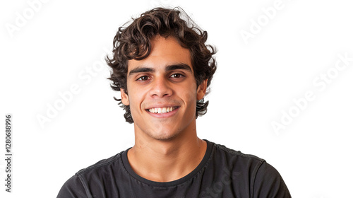A Young Brazilian Man with an Outgoing Personality on Transparent Background, PNG