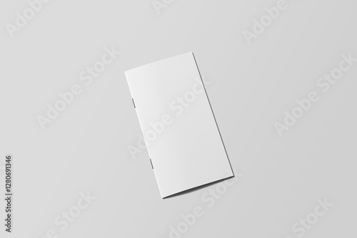 White bifold brochure mockup on clean background