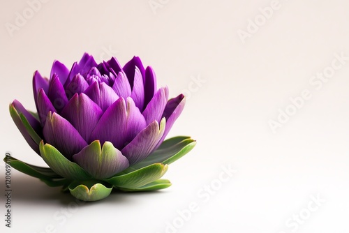 Vibrant purple lotus on soft background.