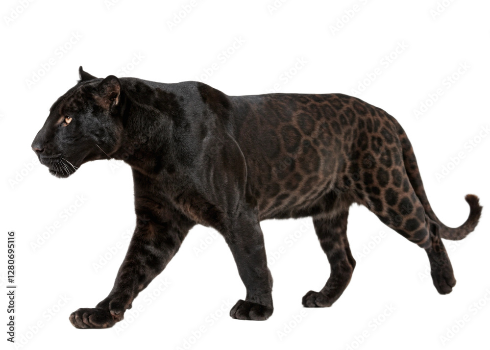 Naklejka premium black panther isolated on white