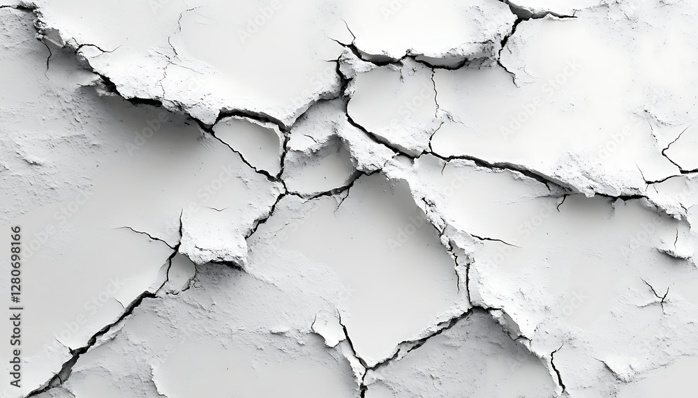 Obraz premium Cracked white powder texture, close-up