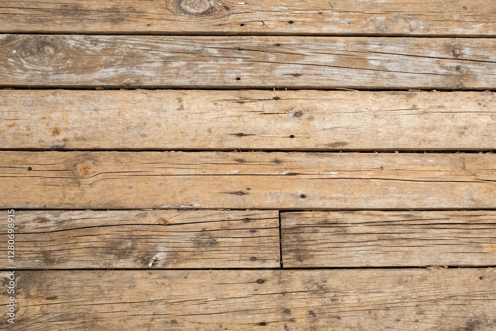 Closeup of Rustic Natural Wooden Plank Floor with Weathered Grain Texture for Backgrounds Closeup of Rustic Natural Wooden Plank Floor with Weathered Grain Texture for Backgrounds