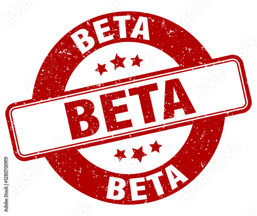 beta stamp. beta label. round grunge sign