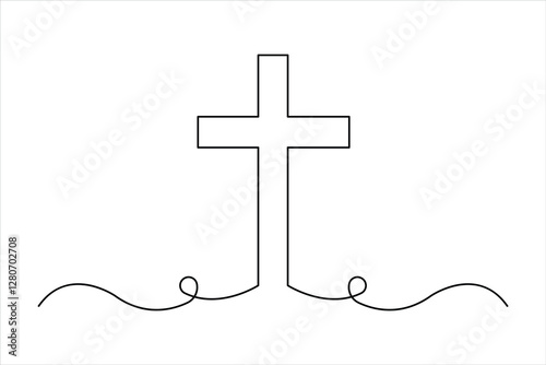 Good Friday continuous one line art drawing of vector illustration