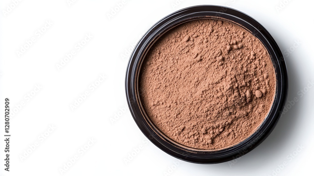 Closeup view of a powdered foundation in an elegantly arranged cosmetic setting, showcasing quality and fine texture for flawless beauty Closeup view of a powdered foundation in an elegantly arranged cosmetic setting, showcasing quality and fine texture for flawless beauty