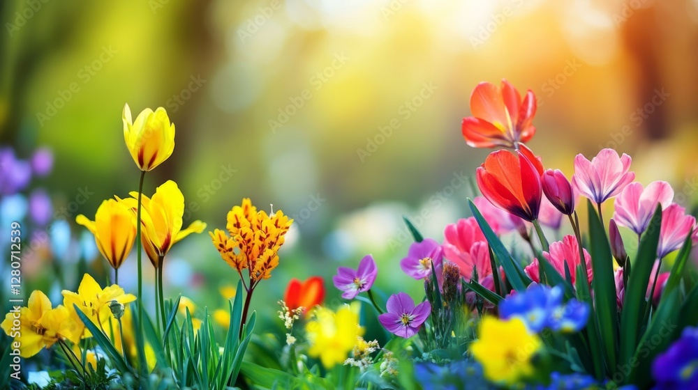 Fototapeta premium Spring flowers in the garden in nature.