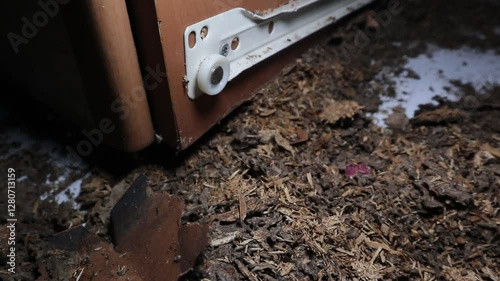 Wallpaper Mural footage of damage wood, rotten and destroyed by termites. Torontodigital.ca
