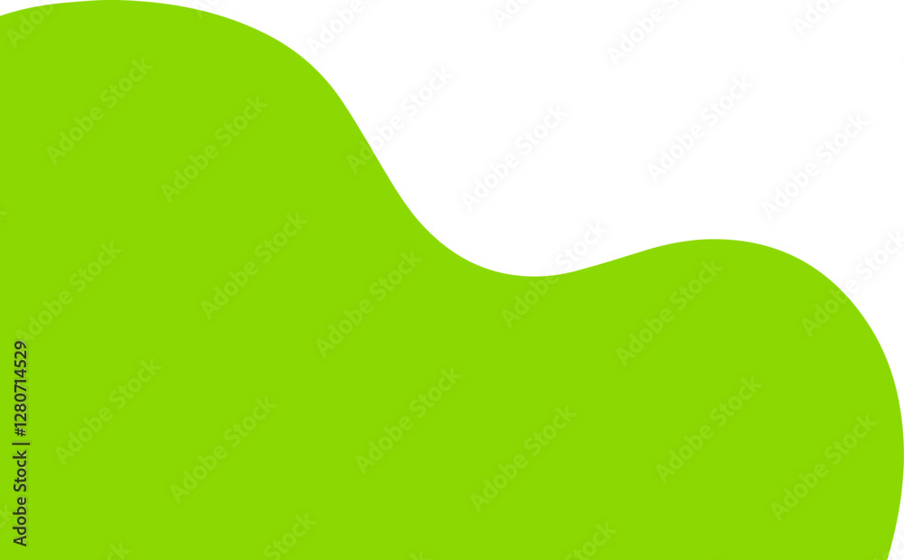 Modern green abstract wavy quarter shape Modern green abstract wavy quarter shape