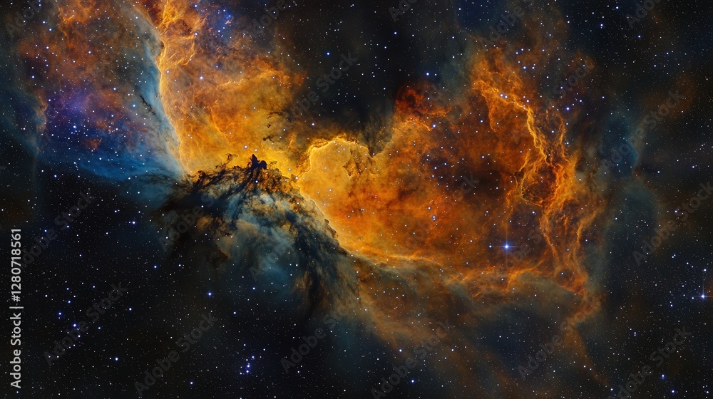 Fototapeta premium supernova remnant, showcasing the colorful aftermath of a stellar explosion.