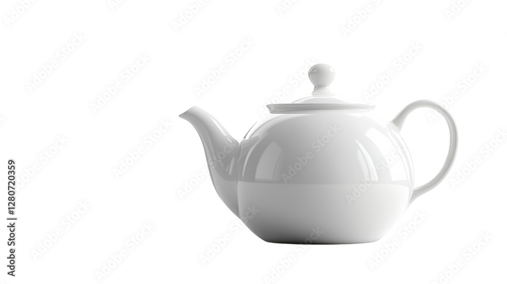 Elegant white teapot showcasing simplicity and grace in a modern setting Elegant white teapot showcasing simplicity and grace in a modern setting