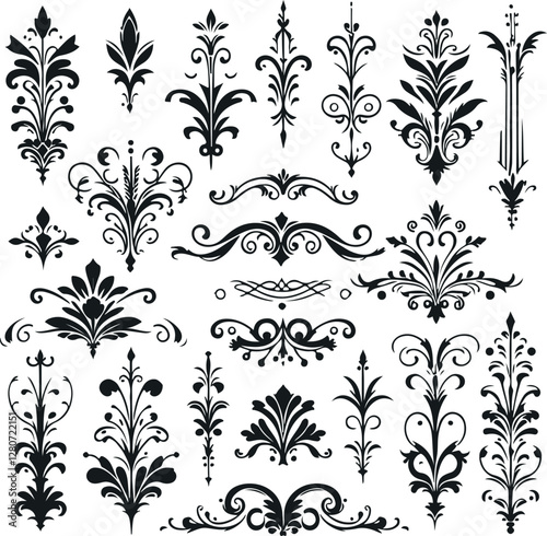 Monochrome Cosmonaut Text Dividers In Vintage Style For Decoration And calligraphic Design On White Background