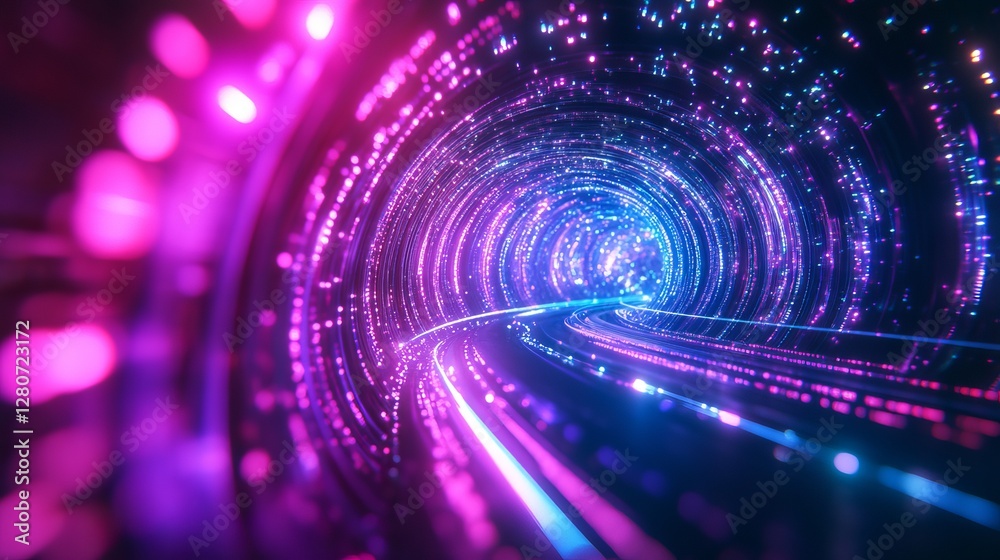 Professional Image Glowing Neon Fiber Optics In Professional Image Glowing Neon Fiber Optics In