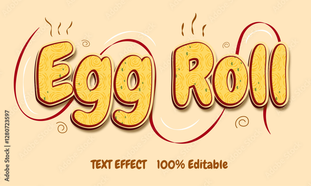 Egg roll text effect premium vector Egg roll text effect premium vector