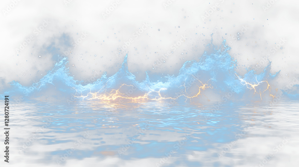 Fototapeta premium a large body of water with a lot of water droplets